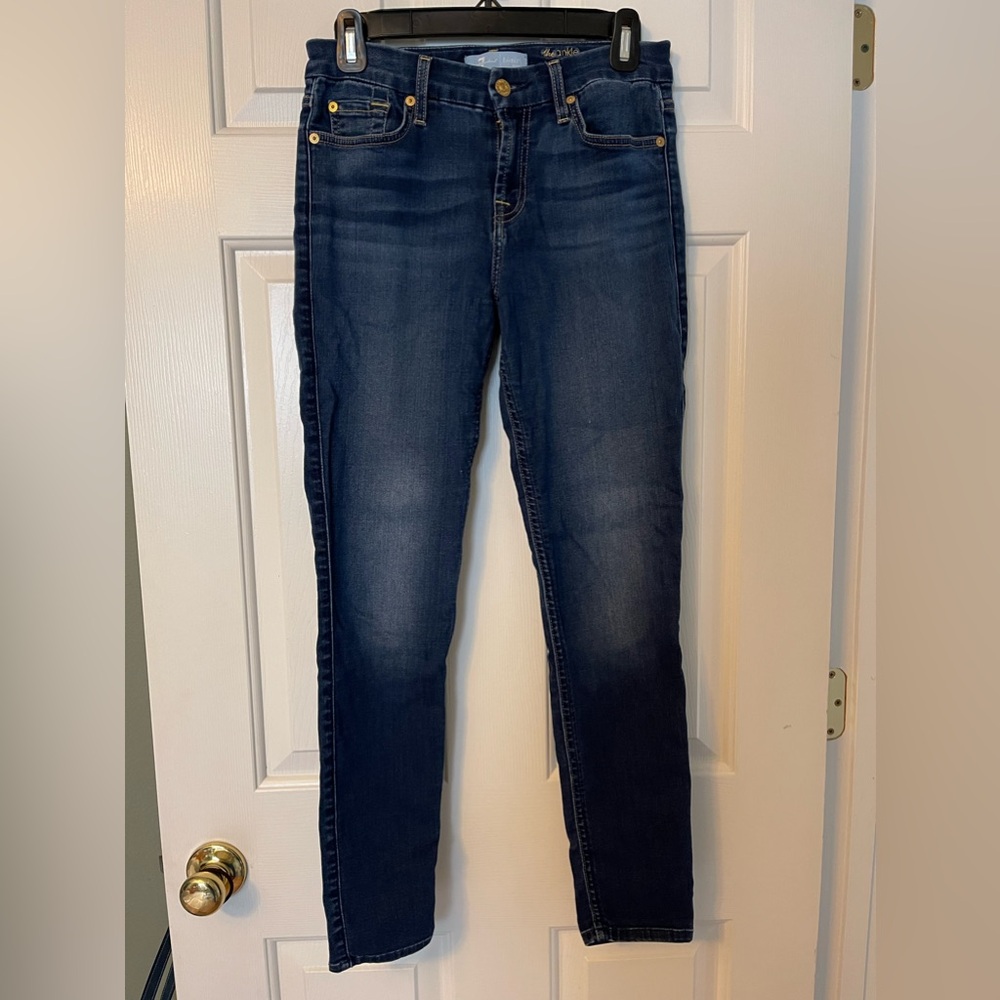 7 for All Mankind Mid-Rise Skinny Ankle b(air) jeans - size 26